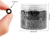 Resin Large Hole Beads, Barrel, Black, 8x5~6mm, Hole: 4mm, 116g