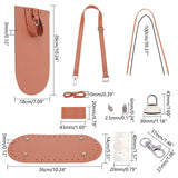 DIY PU Leather Knitting Crochet Bags, with Bottom and Shoulder Strap, for DIY Craft Shoulder Bags Accessories, Sienna, 260x180x3~15mm, Hole: 6mm