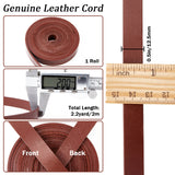 2M Flat Leather Cord, for Jewelry Making, Coconut Brown, 12.5x2mm, about 2.19 Yards(2m)/pc