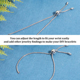 304 Stainless Steel Box Chain Necklace Making, with Slider Stopper Beads and Slider Bracelet/Bolo Bracelets Making, with Box Chains, Stainless Steel Color, 25.6 inch(65cm), 10-5/8 inch(27cm), 4pcs/box