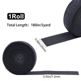 Non-slip Transparent Silicone Polyester Elastic Band, Soft Rubbers Elastic Belt, DIY Sewing Underwear Accessories, Black, 25mm