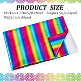 Color-striped Polyester Bronzing Fabric, for DIY Crafting and Clothing, Colorful, 150x0.03cm