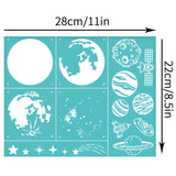 Self-Adhesive Silk Screen Printing Stencil, for Painting on Wood, DIY Decoration T-Shirt Fabric, Turquoise, Moon, 280x220mm