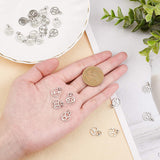 304 Stainless Steel Charms, with Jump Rings, Polished, Flat Round with Constellation, Stainless Steel Color, 13x11x1mm, Hole: 2.5mm, 24pcs/box