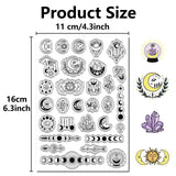 Custom PVC Plastic Clear Stamps, for DIY Scrapbooking, Photo Album Decorative, Cards Making, Stamp Sheets, Film Frame, Moon, 160x110x3mm