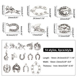 Tibetan Style Alloy Pendants, Mixed Shapes, Antique Silver, 84pcs/box