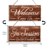 Natural Wood Hanging Wall Decorations, with Jute Twine, Rectangle with Word, Sandy Brown, 15x30x0.5cm