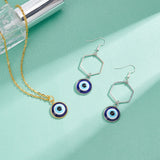 20Pcs 2 Colors Resin Pendants, with 304 Stainlesss Steel Settings, Black & Blue Evil Eye, Golden & Stainless Steel Color, 19.5x16x5.5mm, Hole: 2.4mm, 10pcs/color