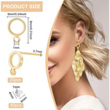 20Pcs Brass Stud Earring Findings, with Horizontal Loops & Raw(Unplated) Sterling Silver Pins & Plastic Protector, Ring, with 40Pcs Plastic Ear Nuts, Golden, 8x6mm, Hole: 1mm, Pin: 0.7mm