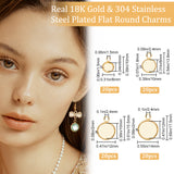 80Pcs 4 Styles 304 Stainless Steel Pendant Cabochon Settings, Plain Edge Bezel Cups, Flat Round, Real 18K Gold Plated, Tray: 6~12mm; 10~17.5x8~14x1.5~2mm, 20Pcs/style