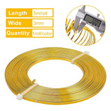 Flat Aluminum Wire, for Bezel, Sculpting, Armature, Jewelry Making, Mixed Color, 3mm, about 16.4 Feet(5m)/roll, 4 rolls