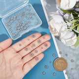 304 Stainless Steel Spacer Beads, Flower, Stainless Steel Color, 3~6x1~1.5mm, Hole: 1~1.4mm, 20pcs/style, 4 styles, 80pcs