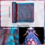Two Tone Polyester Organza Fabric, Clothing Accessories, Steel Blue, 150x0.01cm, about 3m/sheet