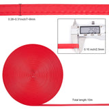 10m PU Leather Bag Handles, for Bag Replacement Accessories, Red, 0.7~0.8x0.25cm