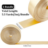 5M Flat Imitation Leather Cord, for Pillow Decor, Gold, 20x1mm, about 5.47 Yards(5m)/Roll