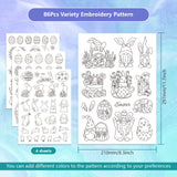4 Sheets 11.6x8.2 Inch Stick and Stitch Embroidery Patterns, Non-woven Fabrics Water Soluble Embroidery Stabilizers, Rabbit, 297x210mmm