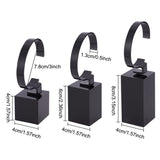 3Pcs 3 Styles C-Shaped Single Watch Display Stands, Bracelet Display Rack Holder Stand for Counter/Showcase Use, Black, 4x6x12.4~16.5cm, 1pc/style
