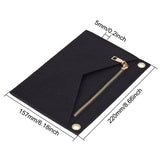 Felt Bags Organizer Insert, Mini Envelope Handbag Shaper Premium Felt, with Brass Grommets & Zipper, Black, 22x15.7x0.5cm, Hole: 10mm