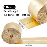 5M Flat Imitation Leather Cord, for Pillow Decor, Gold, 40x1mm, about 5.47 Yards(5m)/Roll