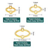 450Pcs 9 Style Zinc Alloy Bead Frame, Round Ring, Mixed Color, 9~13.5x3~3.5mm, 50pcs/style