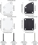 4 Sets Steel Reinforcement Plate for Electric Guita, with Iron Screw, Mixed Color, 64x51x2mm, Hole: 7mm, 1set/color