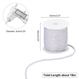3-Ply Polyester Cord, with Spool, Twisted Rope, for DIY Cord Jewelry Findings, Gainsboro, 5mm, Spool: 82x83mm, about 18m/roll