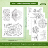 4 Sheets 11.6x8.2 Inch Stick and Stitch Embroidery Patterns, Non-woven Fabrics Water Soluble Embroidery Stabilizers, Butterfly, 297x210mmm