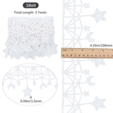 Moon Star Polyester Lace Trim, Clothing Accessories, for Sewing and Art Craft Decoration, White, 4-1/4 inch(108mm)