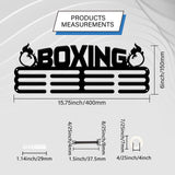 Fashion Iron Medal Hanger Holder Display Wall Rack, with Screws, Sports Theme, Word Boxing, Gloves Pattern, 150x400mm