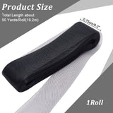 Polyester Deco Mesh Ribbons, Tulle Fabric for Garment Making, Black, 1/4 inch(7.5mm), about 50 Yards/Roll