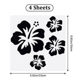PET Self Adhesive Car Stickers, Waterproof Floral Car Decorative Decals for Car Decoration, Black, 150x150x0.2mm