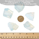 200G Opalite Beads, No Hole/Undrilled, Nuggets, 30~42.5x20~40x20~26.5mm, about 5pcs/200g