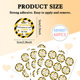 5 Sheets Round Dot PVC Waterproof Decorative Sticker Labels, Self Adhesive Car & Word Decals for Sealing Bag Decoration, Word, 232x175x0.2mm, Sticker: 50mm, 12pcs/sheet