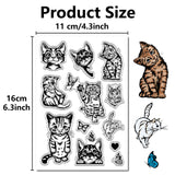 Custom PVC Plastic Clear Stamps, for DIY Scrapbooking, Photo Album Decorative, Cards Making, Stamp Sheets, Film Frame, Cat Shape, 160x110x3mm