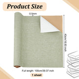 1 Sheet Rectangle Linen Fabric, with Paper Back, for Book Binding, Dark Sea Green, 100x43x0.05cm