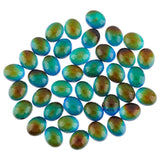 Translucent Glass Cabochons, Changing Color Mood Cabochons, Flat Oval, Black, 10.5x8.5x6mm, 40pcs/box