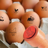 5Pcs 5 Styles Plastic Rubber Stamps with Wood Handles, DIY Egg Drawing Stamps, Chick, 55x20mm, Pattern: 18mm, 1pc/style