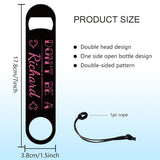 201 Stainless Steel Bottle Opener, with PU Leather Cord, Rectangle, Word, 178x38x2mm