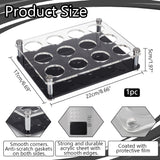 Acrylic Shot Glasses Holders, with 304 Stainless Steel Support Standoff Pins, Beer Wine Glasses Organizer Rack for Family Party Bar Pub, Rectangle, Black, 220x170x50mm