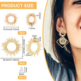 DIY Jewelry Making Finding Kit, Including Brass Stud Earring Findings & Pendants, Plastic Ear Nuts, Sun Eclipse, Real 18K Gold Plated, 28Pcs/box