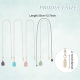 Gemstone Ceiling Fan Pull Chain Extenders, with 304 Stainless Steel Ball Chains, 337mm, 4 style, 1pc/style, 4pcs/set