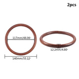 Oak Wood Bag Handles, for Bag Straps Replacement Accessories, Coconut Brown, 140x12.2mm, Inner Diameter: 117mm