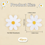 40Pcs Computerized Embroidery Cloth Iron on/Sew on Patches, Costume Accessories, Appliques, Daisy Flower, White, 33x33x1.6mm