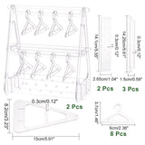 Acrylic Earring Display Stands, Clothes Hangers Shaped, Clear, 15pcs/set