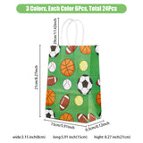 Paper Gift Storage Bags with Handle, Shopping Bags, Rectangle with Ball Pattern, Lime Green, Finish Product: 15x8x21cm