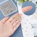 200Pcs 304 Stainless Steel Beads, Disc/Flat Round, Stainless Steel Color, 6x2mm, Hole: 2mm