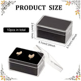 Acrylic Jewelry Storage Box, Visual Box with Sponge Inside, Rectangle, Black, 5.7x3.7x2.8cm