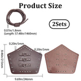 Imitation Leather Cuff Cord Bracelet, Adjustable Gauntlet Wristband Arm Guard for Men Women, Coffee, 8-1/2 inch(21.5cm)