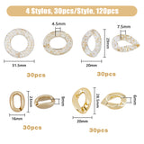 120Pcs 4 Sytle CCB Plastic & Acrylic Linking Rings, Quick Link Connectors, For Jewelry Chains Making, Twist & Ring & Oval, Mixed Color, 23~31.5x16~31.5x4.5~9mm, Inner Diameter: 7.5~17x15~17mm, 30pcs/style