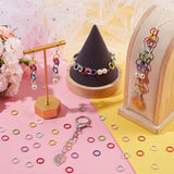 270Pcs 9 Colors Embossed Style Iron Open Jump Rings, Round Ring, Mixed Color, 18 Gauge, 10x1mm, Inner Diameter: 7.5mm, 30pcs/color